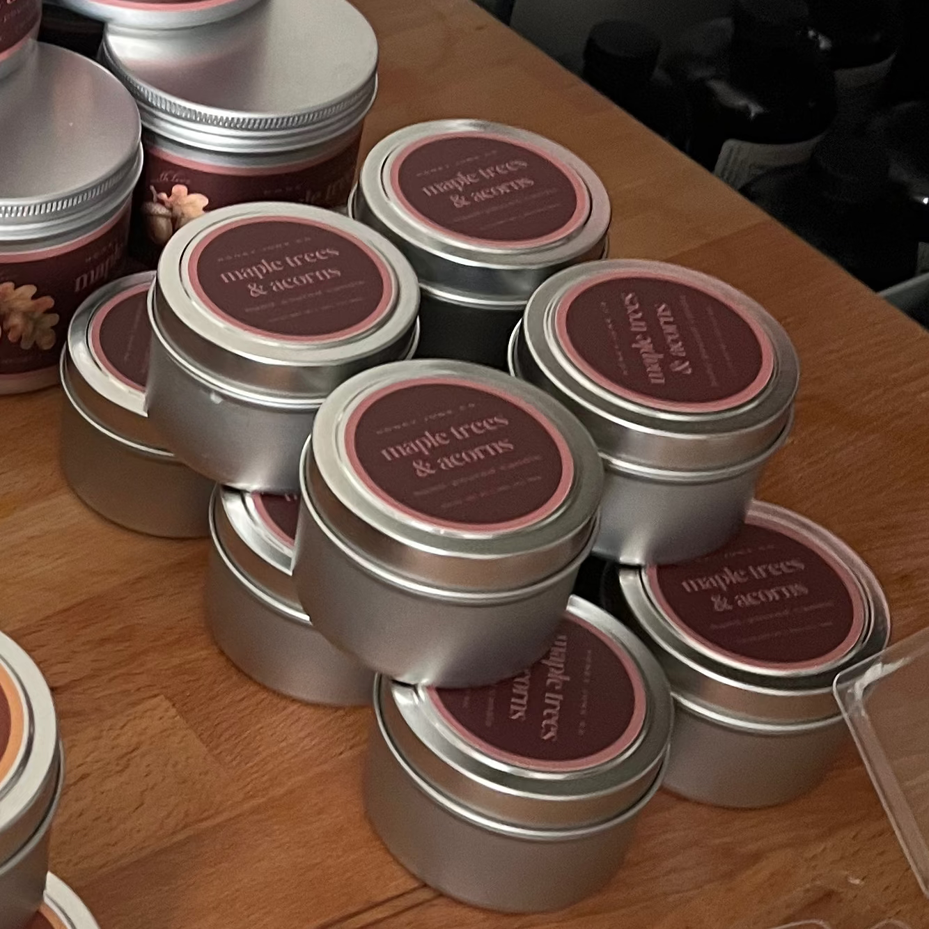 Maple Trees & Acorns Mini Candle