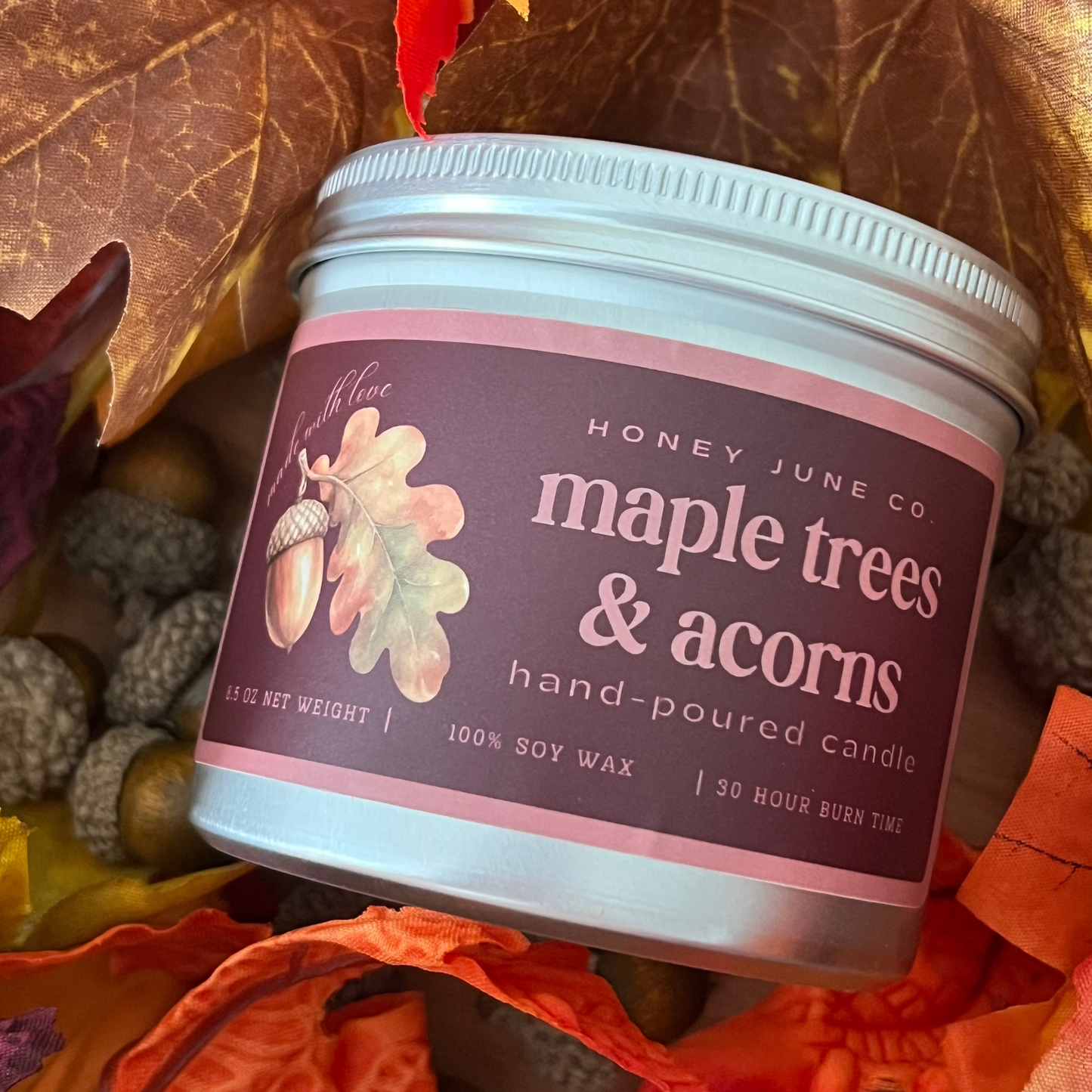 Maple Trees & Acorns Candle